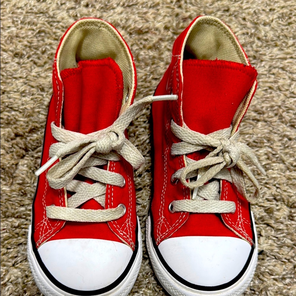 Converse Kids Shoes in Red and White